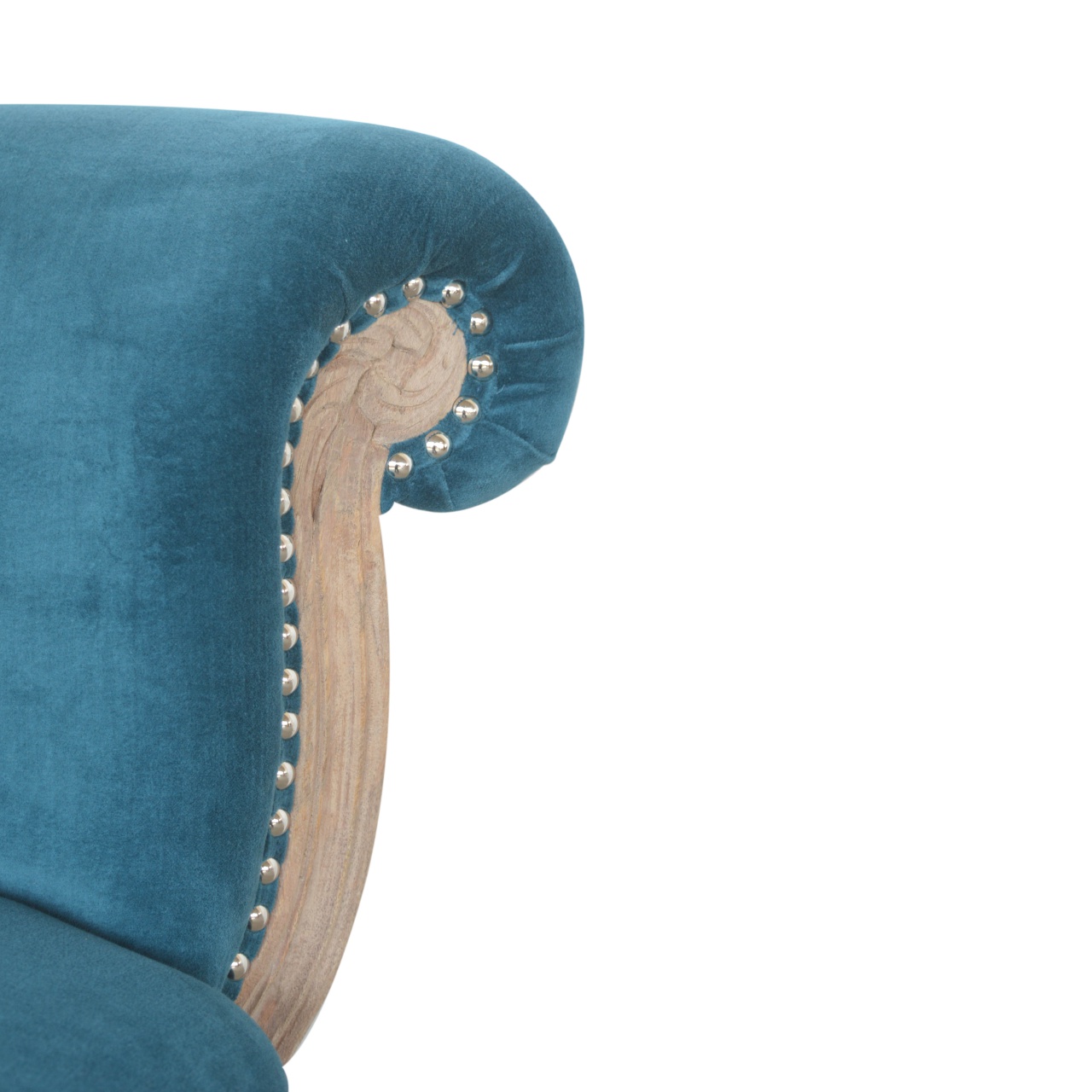 Teal Velvet Studded Chair - Image 6