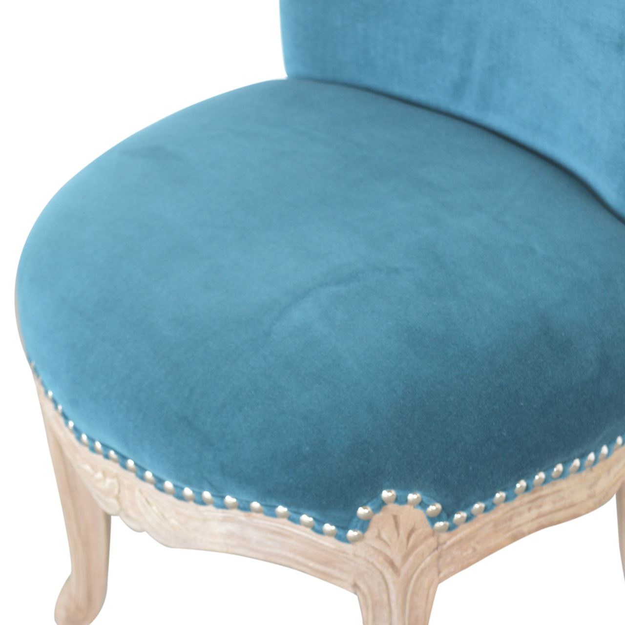 Teal Velvet Studded Chair - Image 7