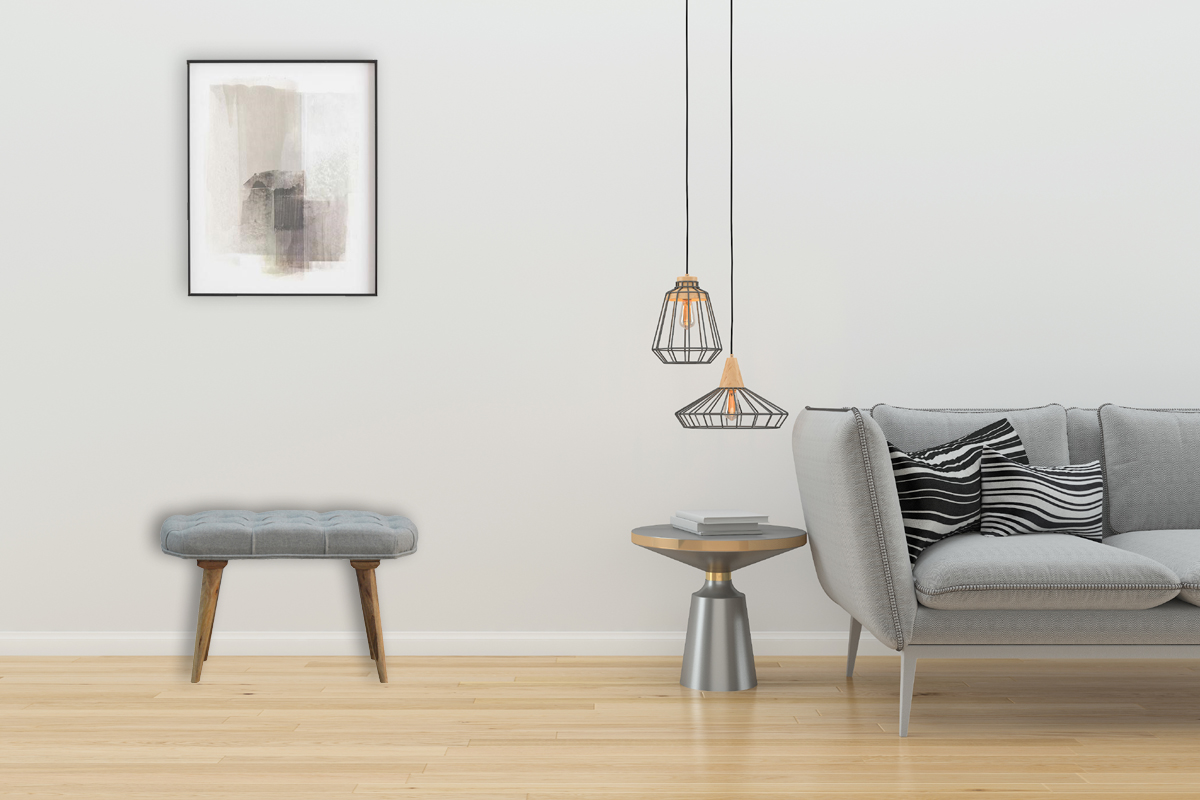 Deep Button Grey Tweed Bench - Image 10