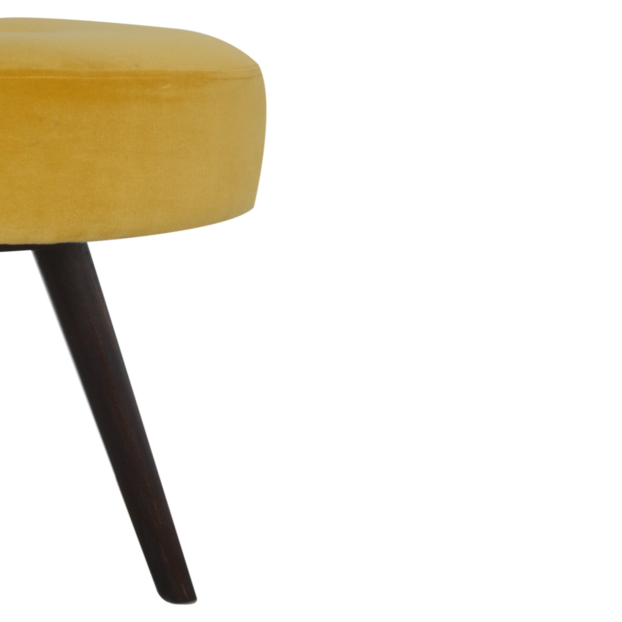 Mustard Velvet Tripod Footstool - Image 4