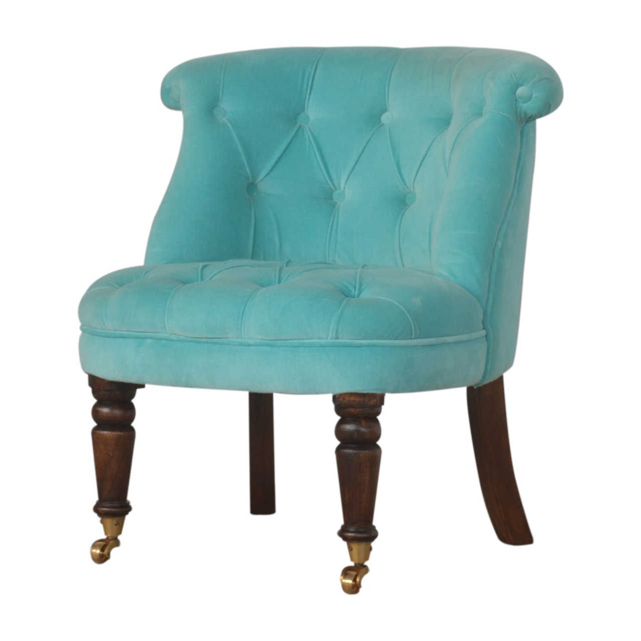 Turquoise Velvet Accent Chair - Image 3