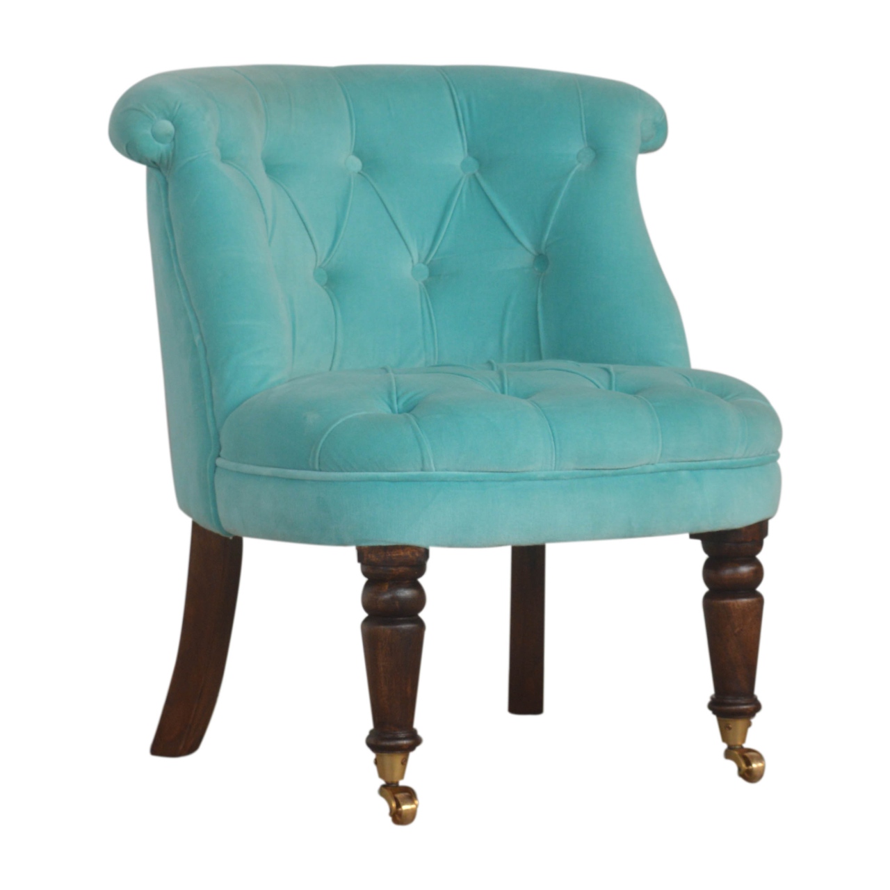 Turquoise Velvet Accent Chair - Image 4