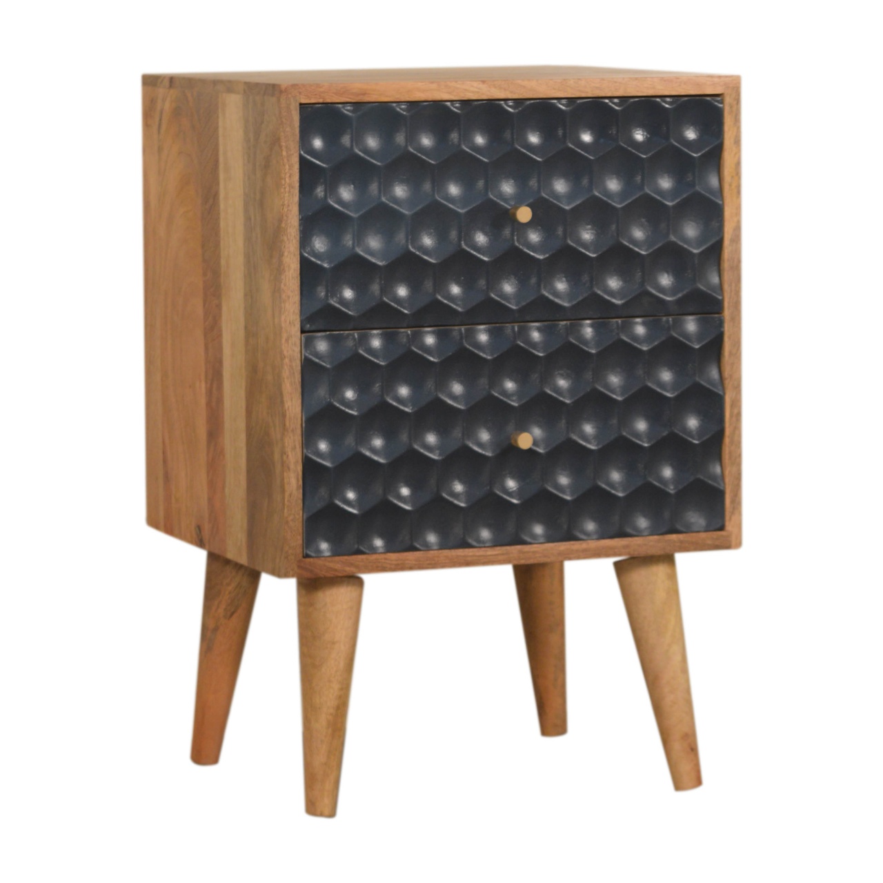 Navy Blue Honeycomb Bedside - Image 3