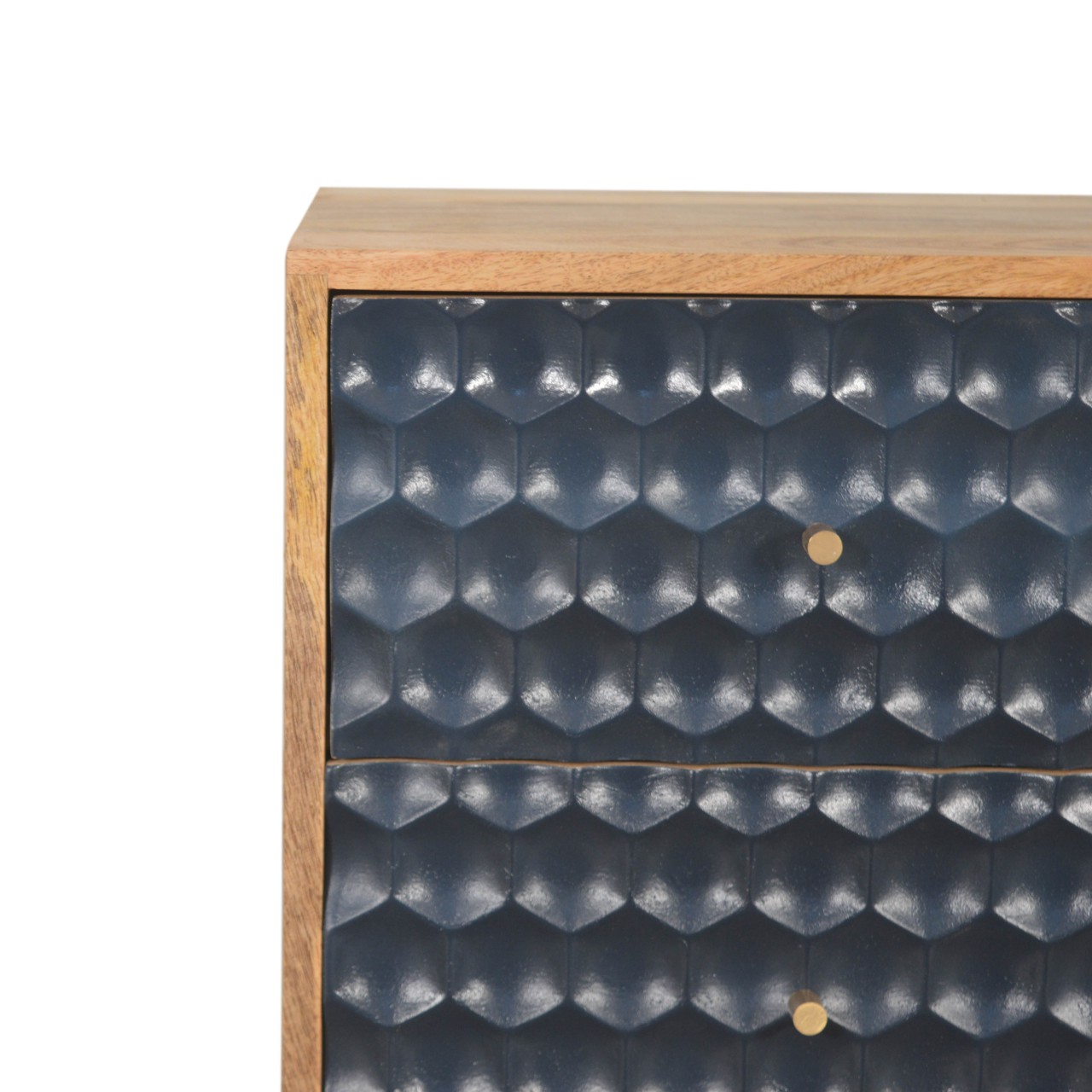 Navy Blue Honeycomb Bedside - Image 4