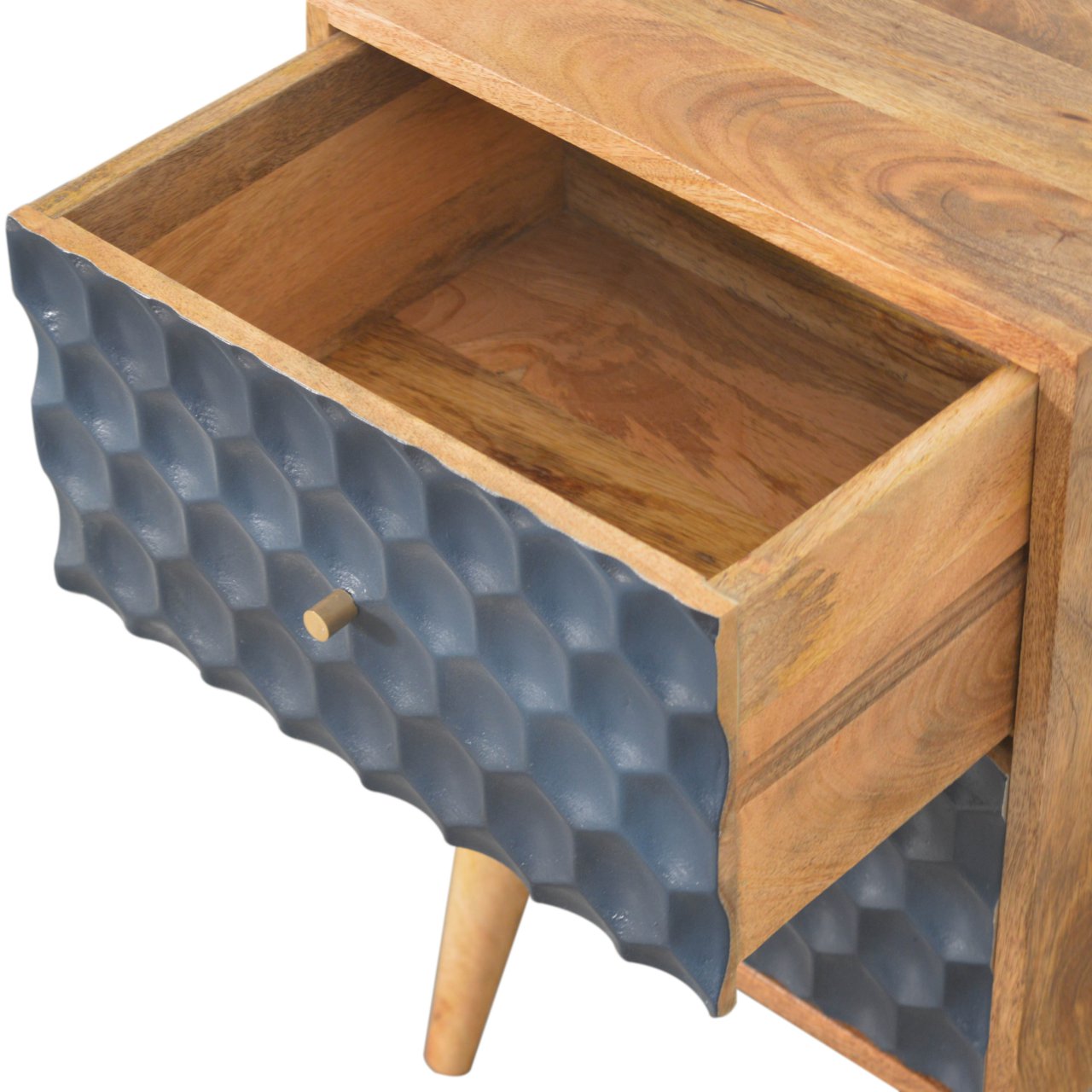 Navy Blue Honeycomb Bedside - Image 6