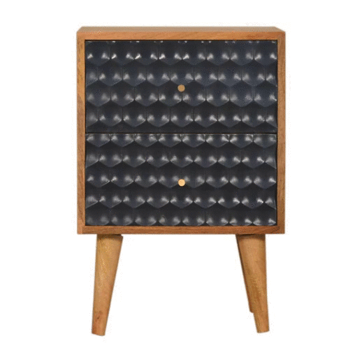 Navy Blue Honeycomb Bedside - Image 10