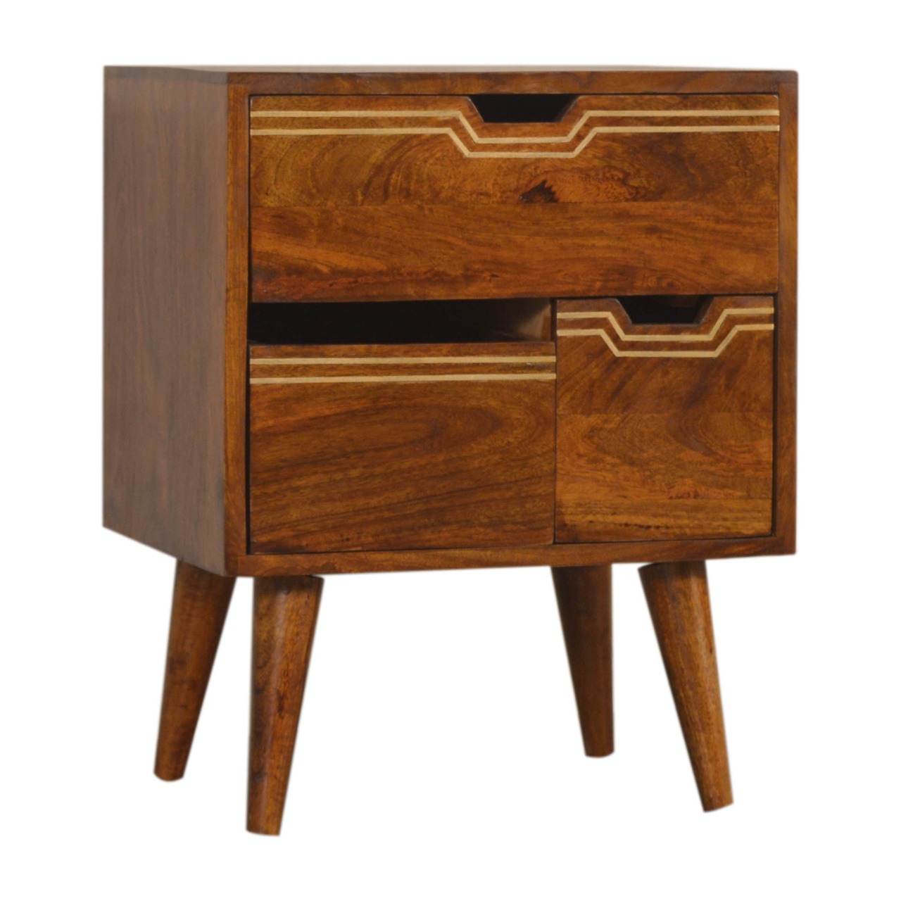 Multi Drawer Chestnut Bedside - Image 4