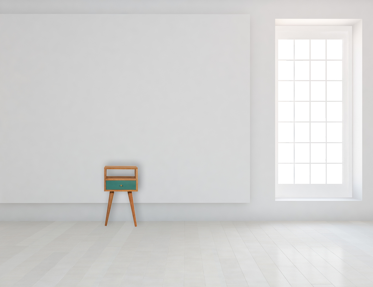 Mini Teal Hand Painted Bedside - Image 11