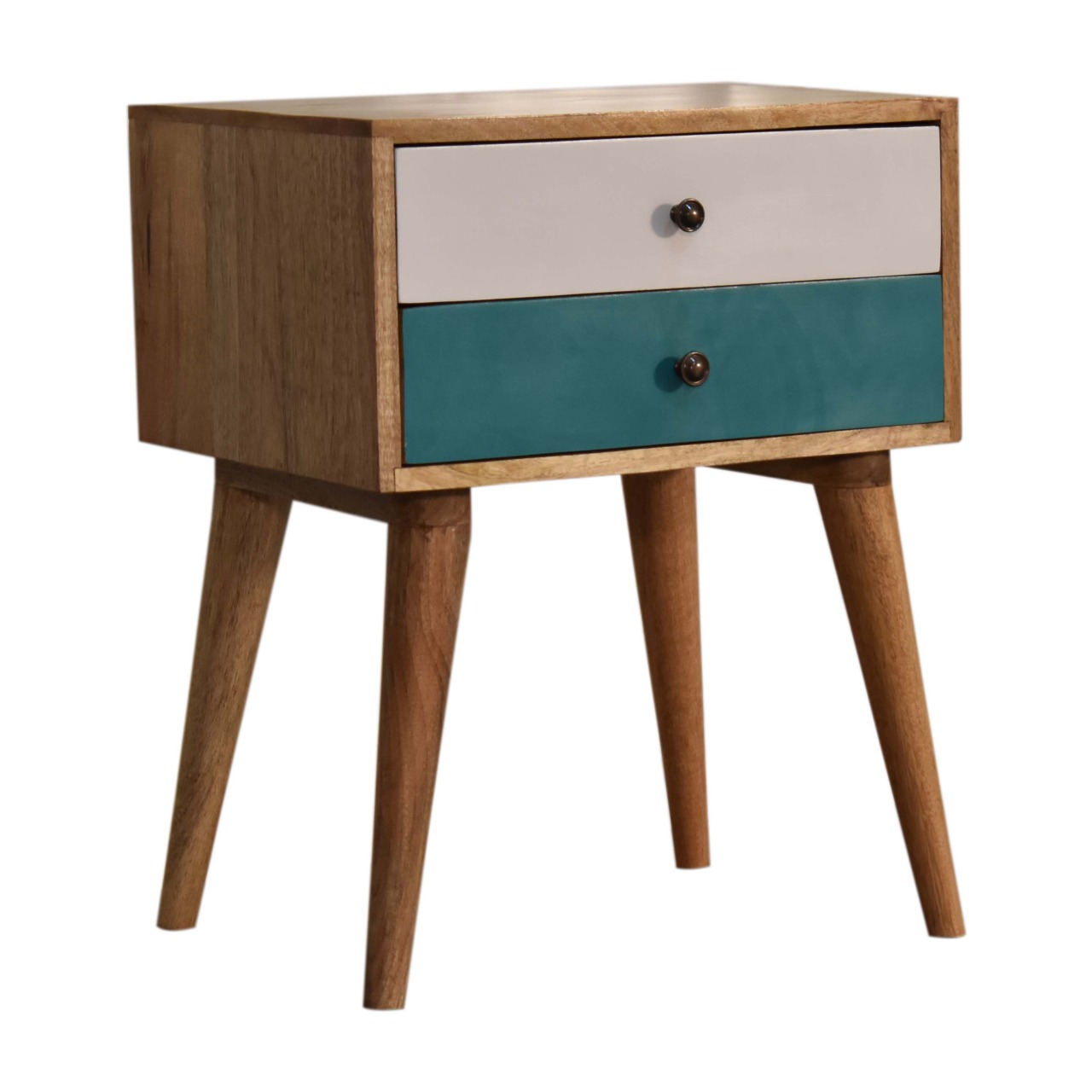 Teal Modern Solid Wood Bedside - Image 2