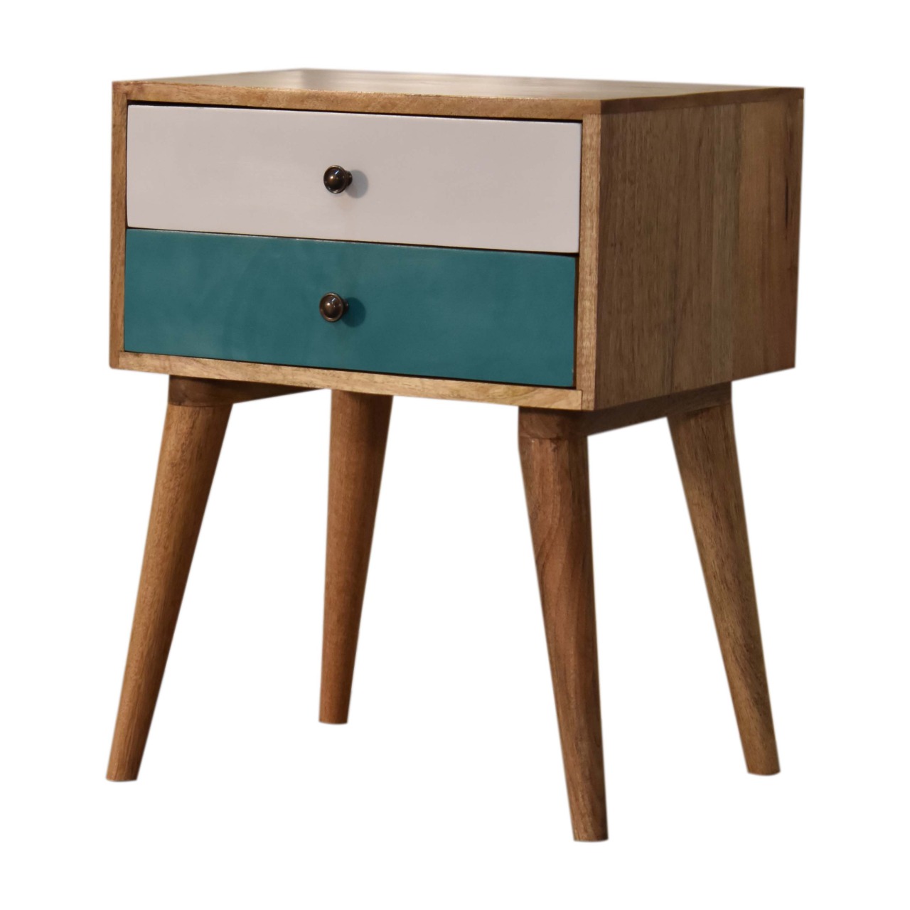 Teal Modern Solid Wood Bedside - Image 3