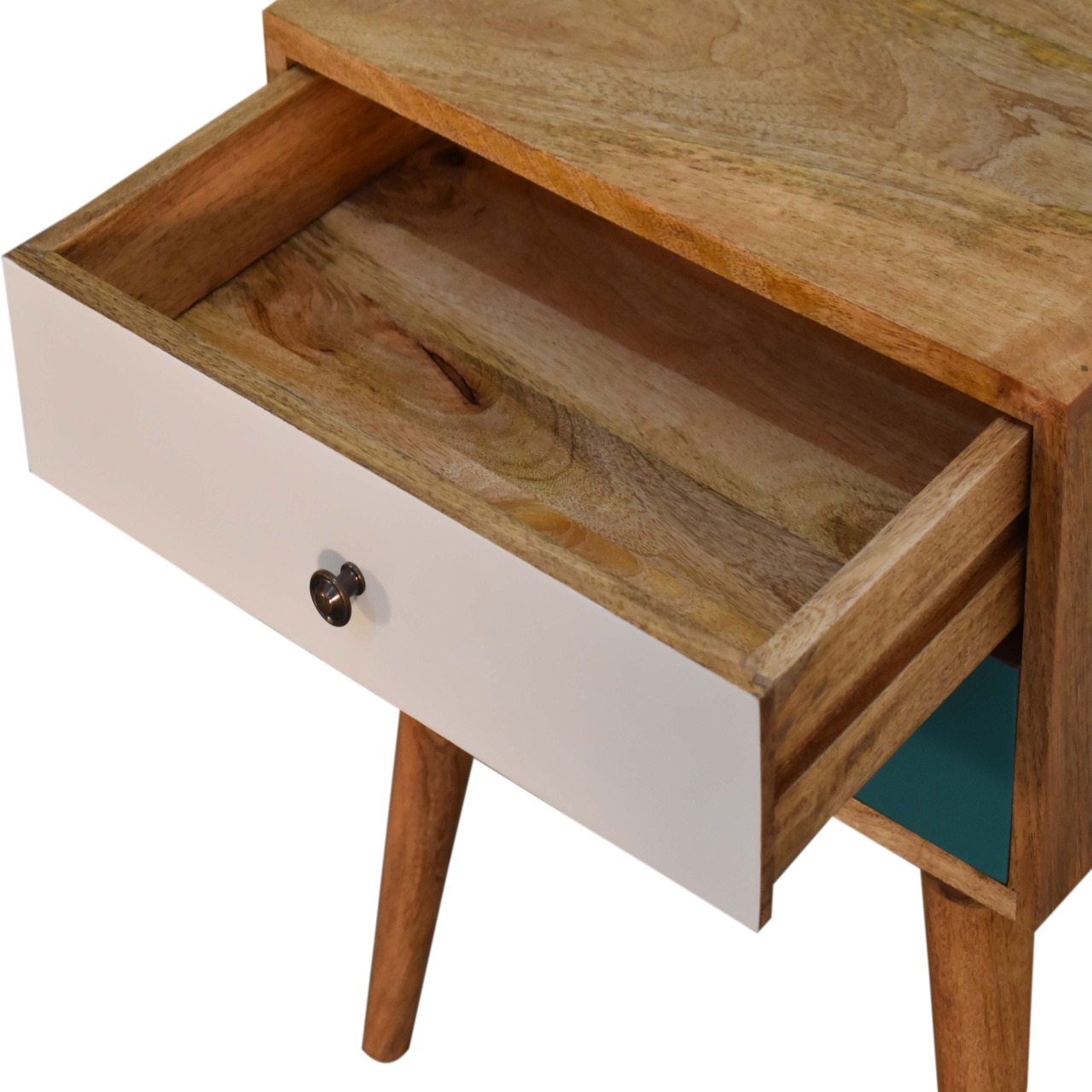 Teal Modern Solid Wood Bedside - Image 5