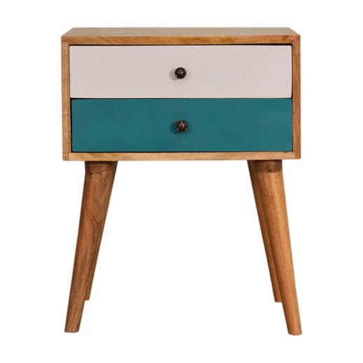 Teal Modern Solid Wood Bedside - Image 10