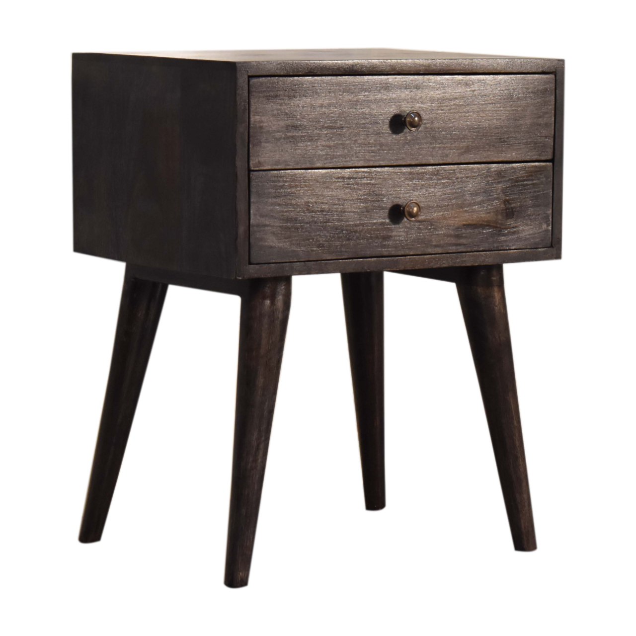 Ash Black Modern Solid Wood Bedside - Image 2