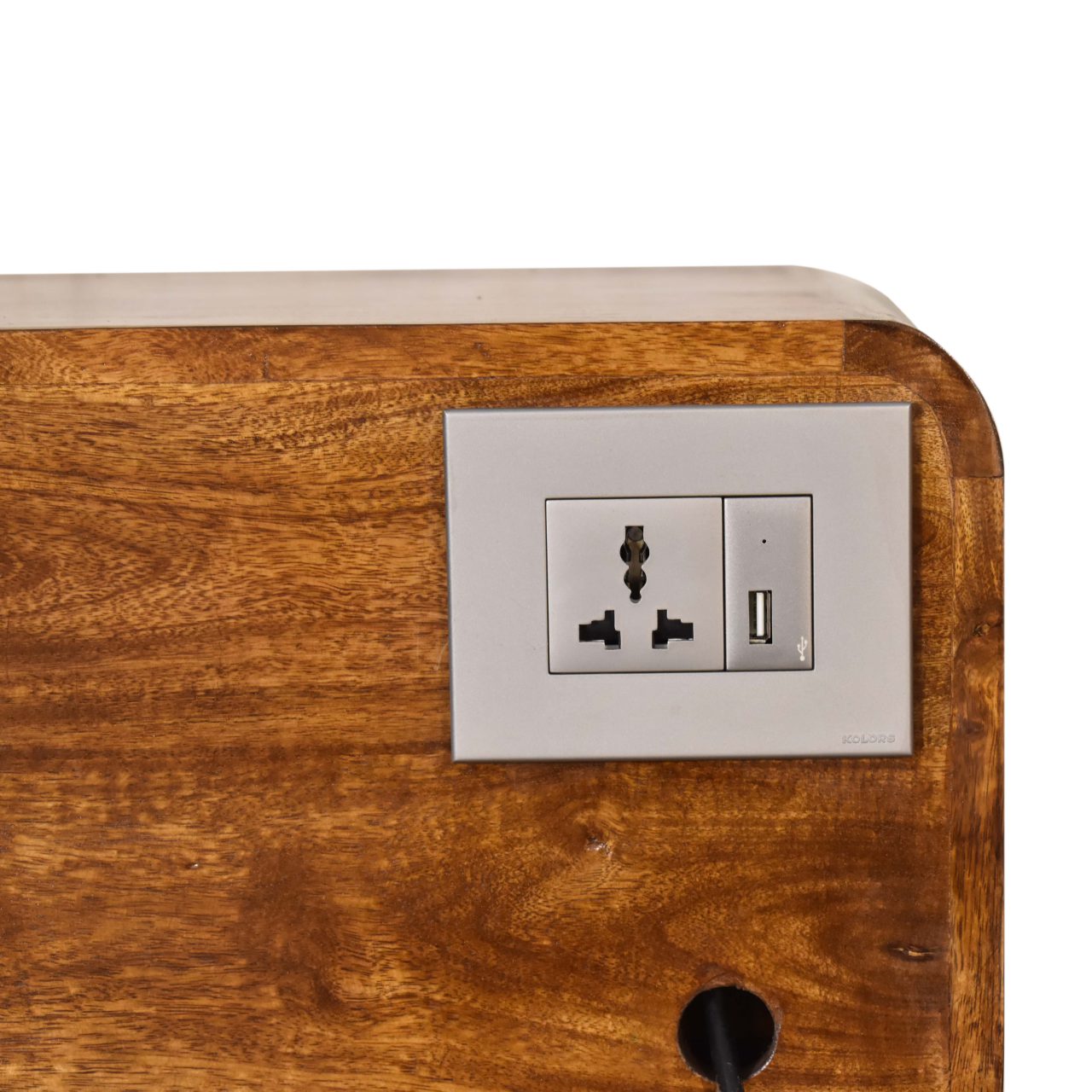 Curve Chestnut Cable Access Bedside - Image 10