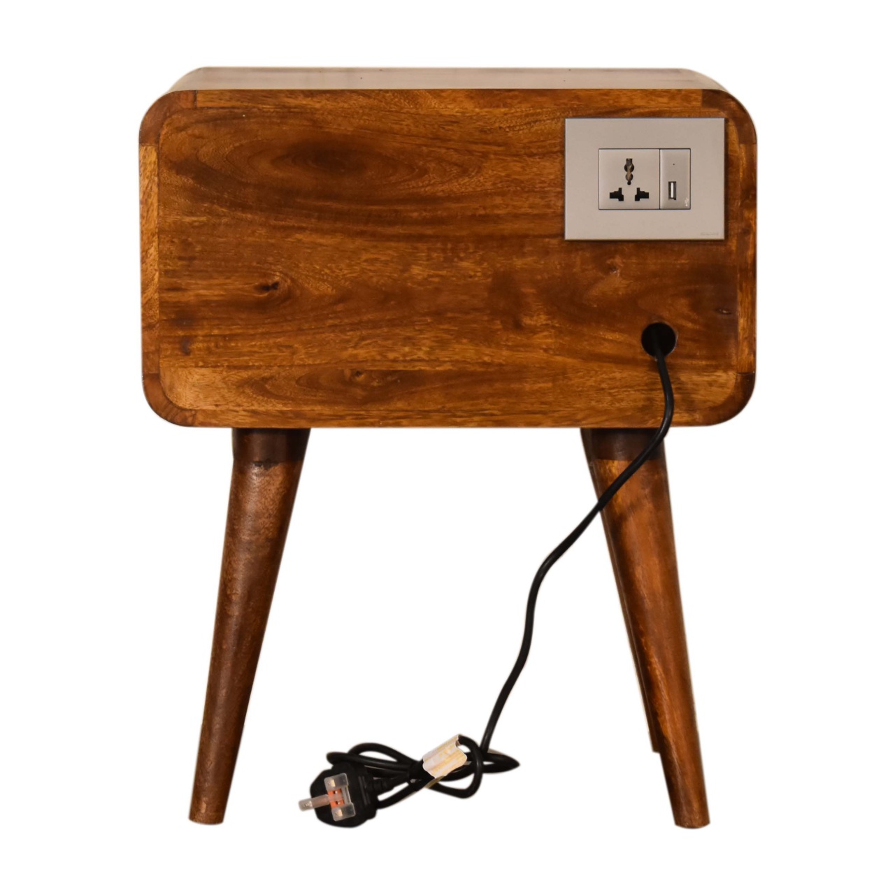 Curve Chestnut Cable Access Bedside - Image 9