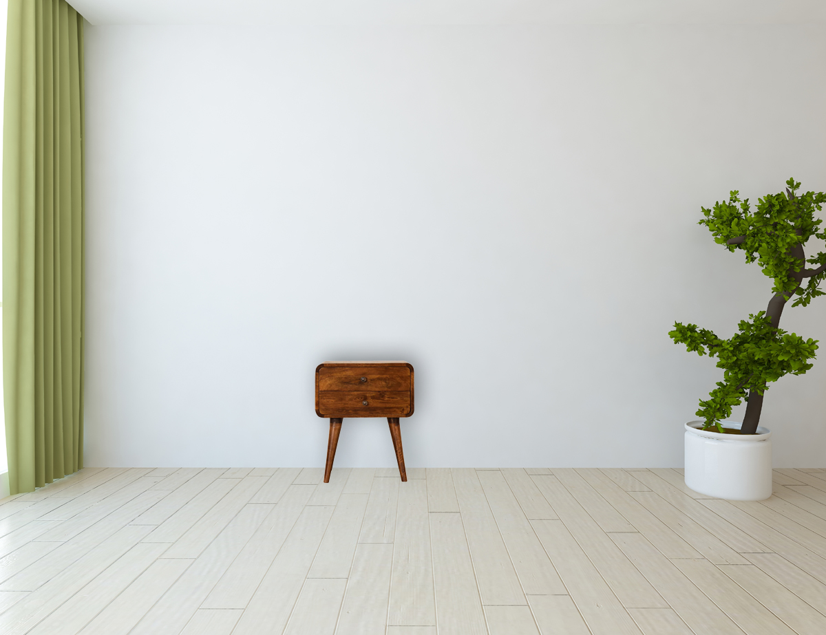 Curve Chestnut Cable Access Bedside - Image 14