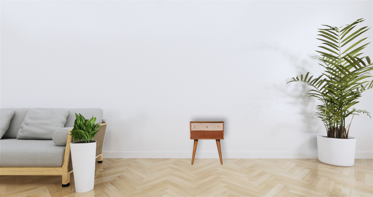 Brick Red Patterned Bedside - Image 11