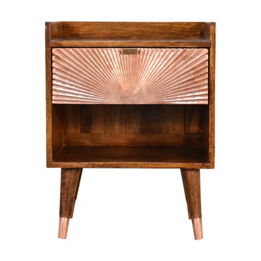 Manila Copper 1 Drawer Bedside - Image 10