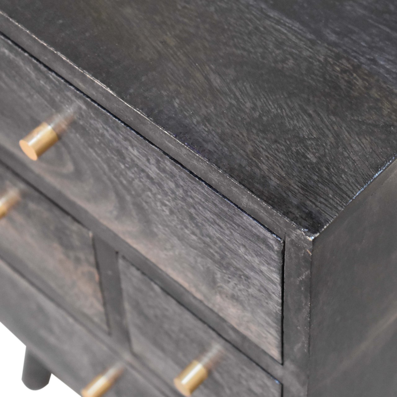 Multi Drawer Ash Black Bedside - Image 5