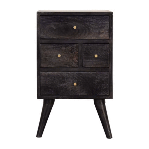 Multi Drawer Ash Black Bedside - Image 10