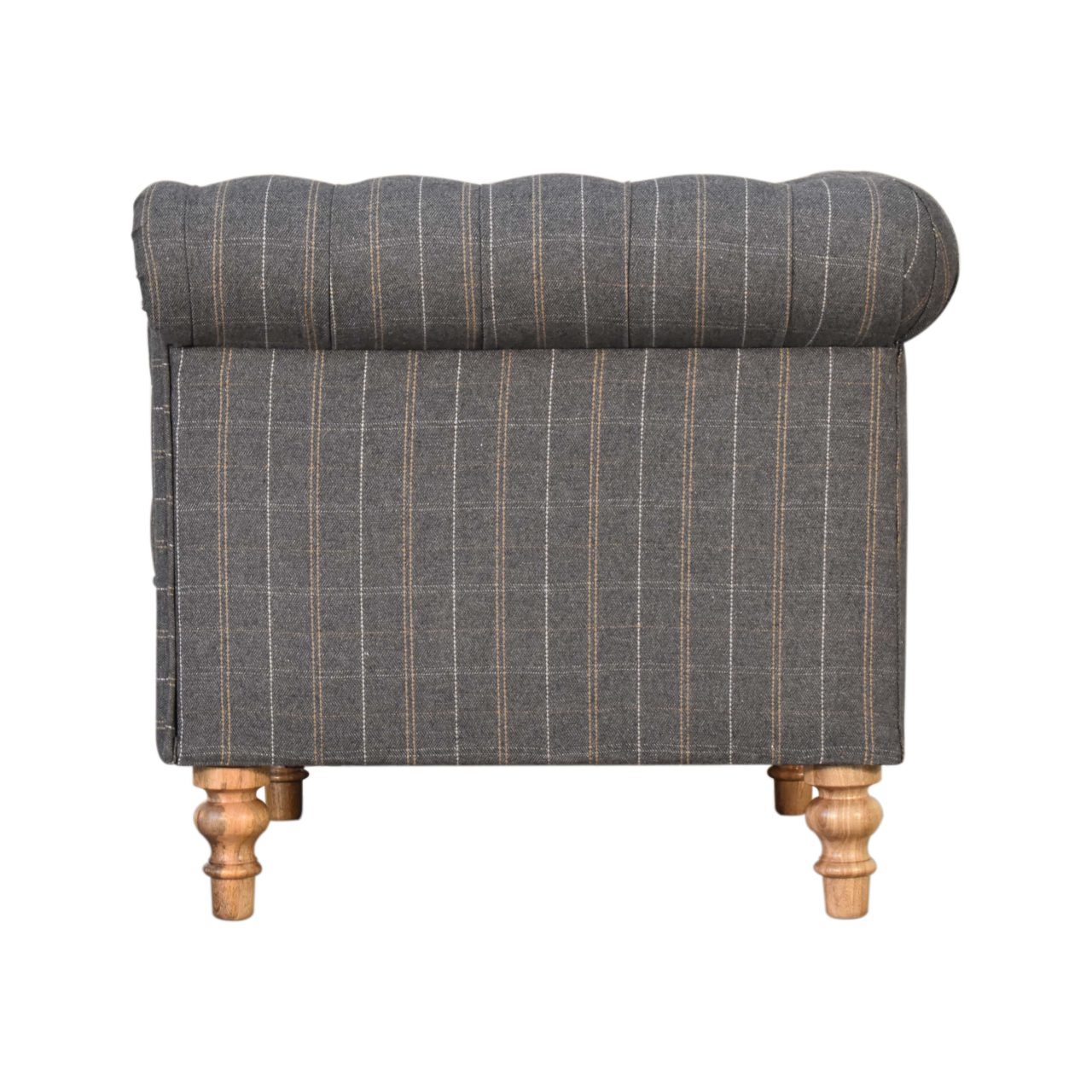 Pewter Tweed Chesterfield Armchair - Image 9