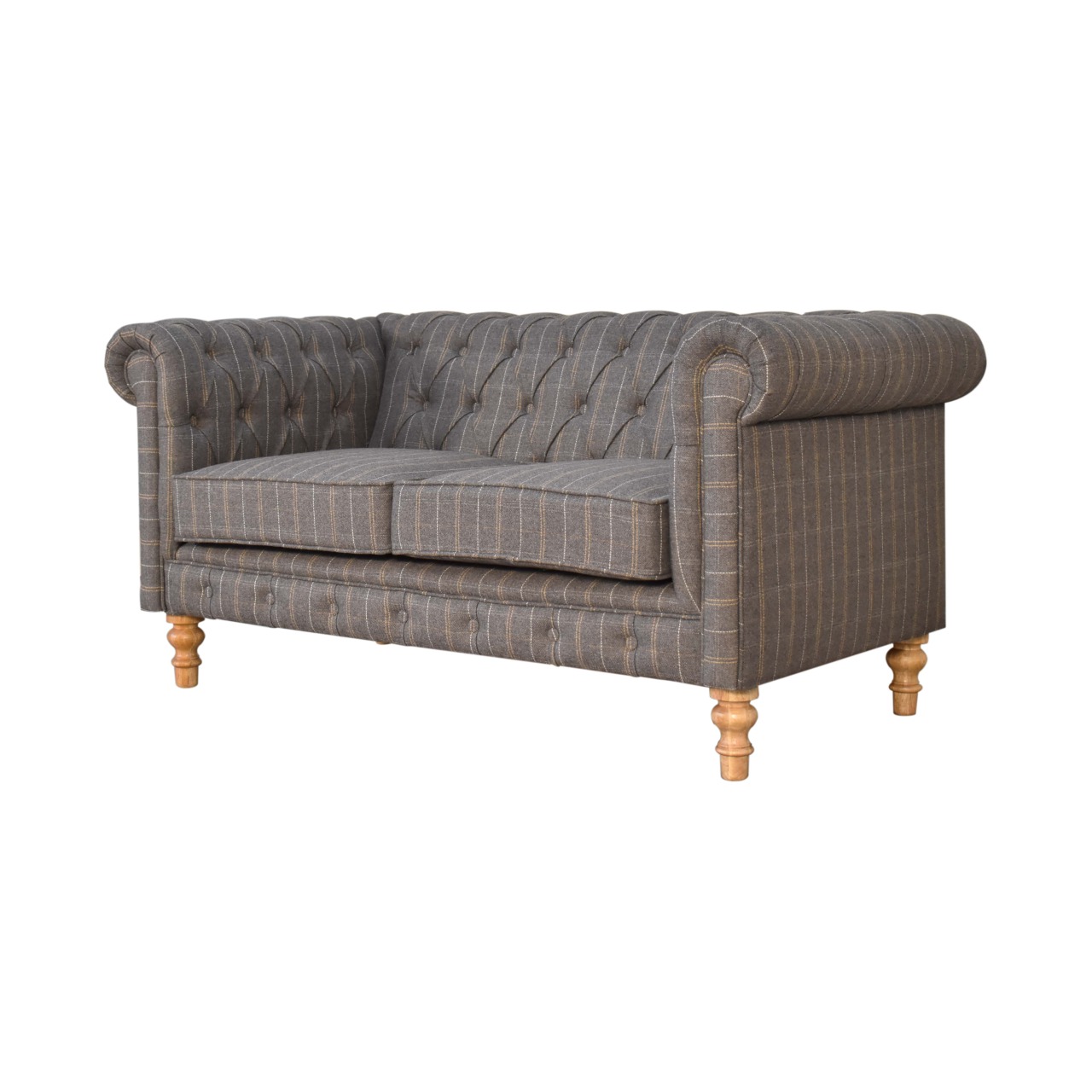 Pewter Tweed 2 Seat Chesterfield - Image 2