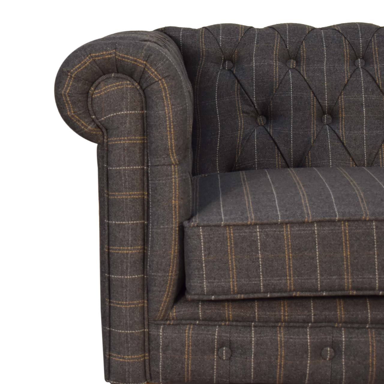 Pewter Tweed 2 Seat Chesterfield - Image 4