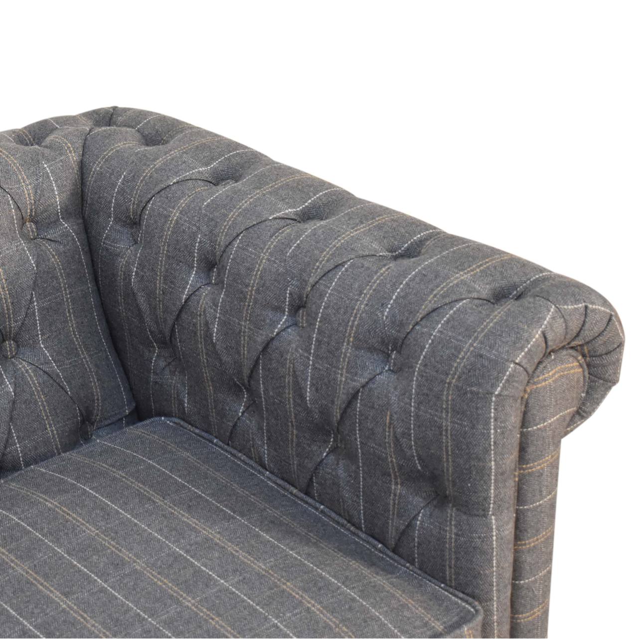 Pewter Tweed 2 Seat Chesterfield - Image 5
