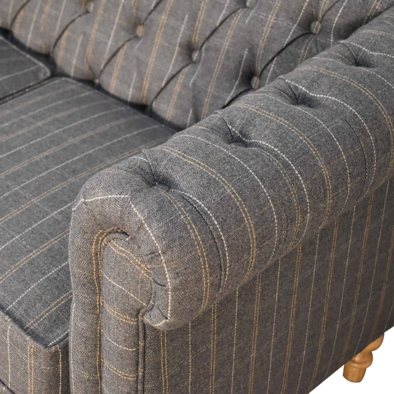 Pewter Tweed 2 Seat Chesterfield - Image 6