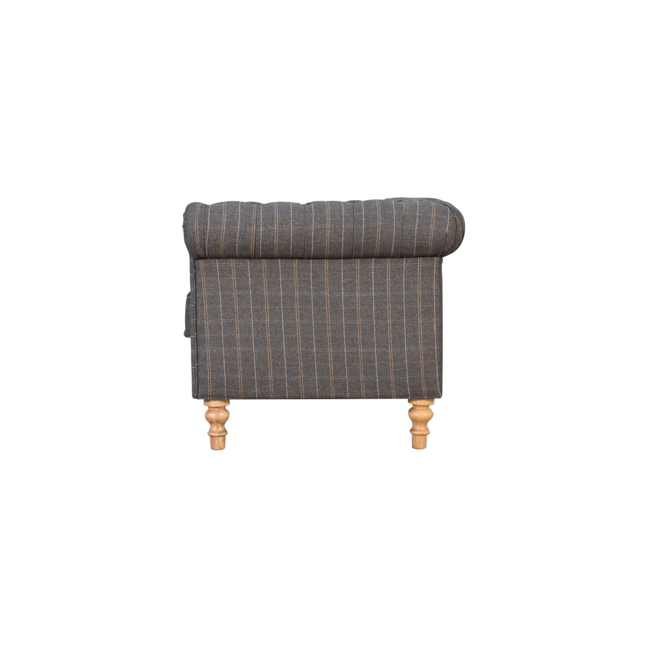 Pewter Tweed 2 Seat Chesterfield - Image 8