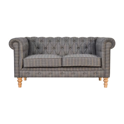 Pewter Tweed 2 Seat Chesterfield - Image 10