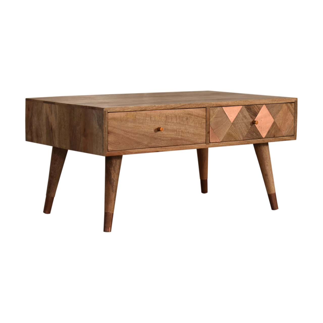 Oak-ish Copper Inlay Coffee Table - Image 2