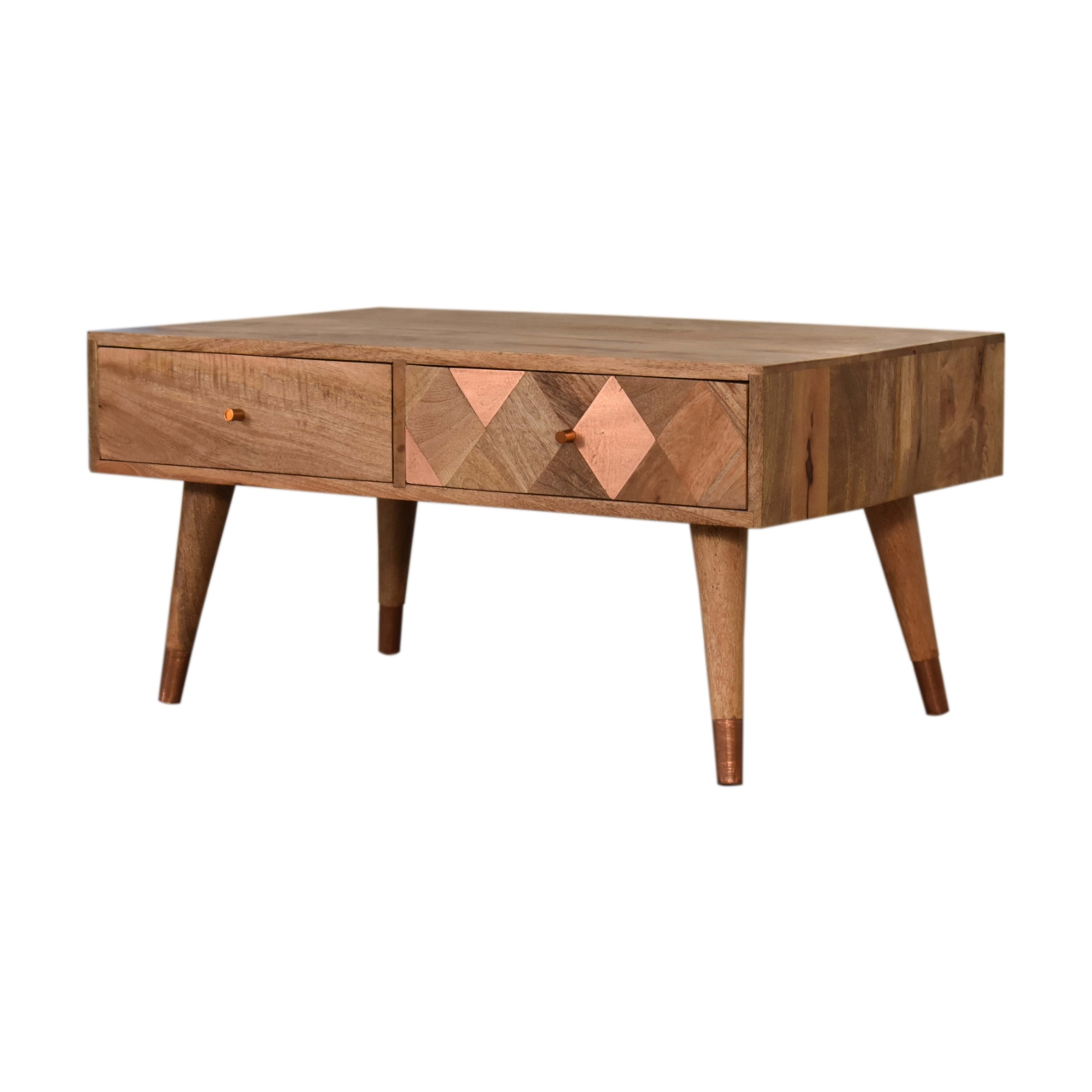 Oak-ish Copper Inlay Coffee Table - Image 3