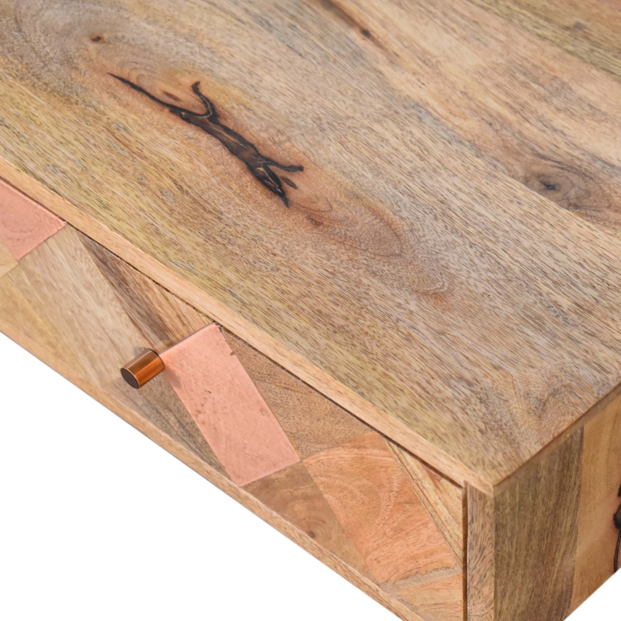 Oak-ish Copper Inlay Coffee Table - Image 5