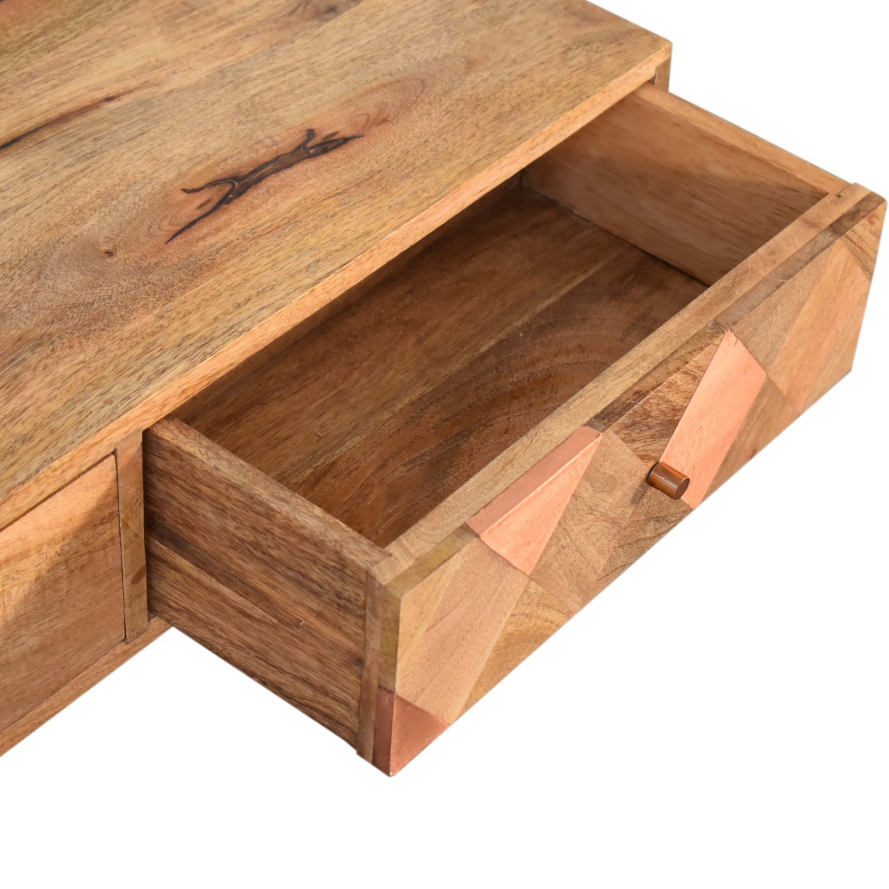 Oak-ish Copper Inlay Coffee Table - Image 6