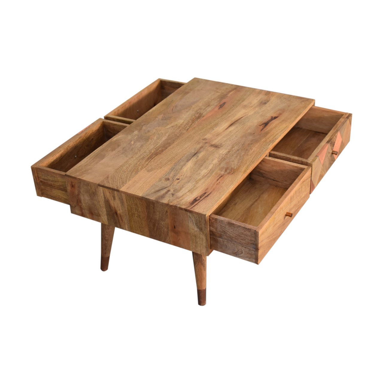 Oak-ish Copper Inlay Coffee Table - Image 7