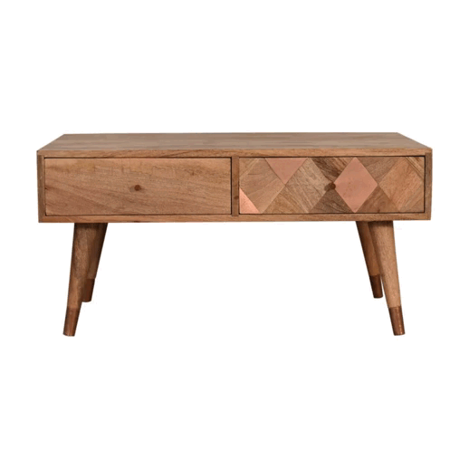 Oak-ish Copper Inlay Coffee Table - Image 10