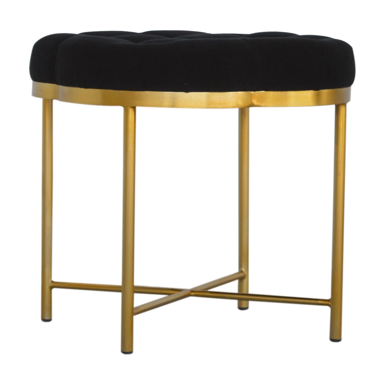 Clover Black Velvet Footstool - Image 2
