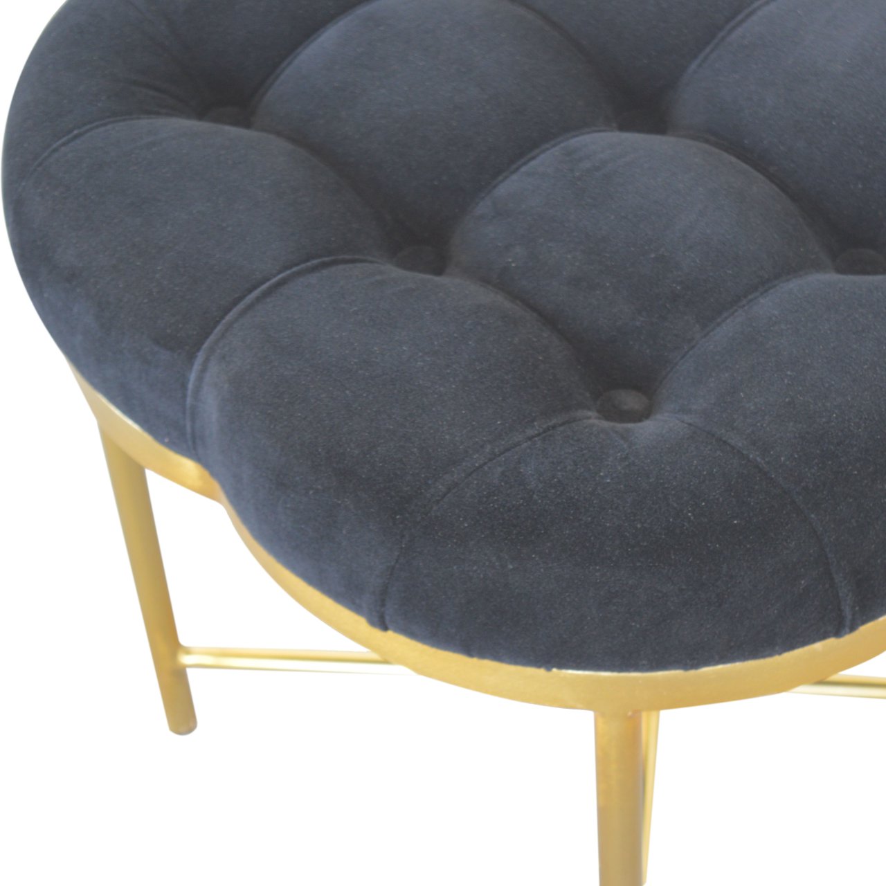 Clover Black Velvet Footstool - Image 4