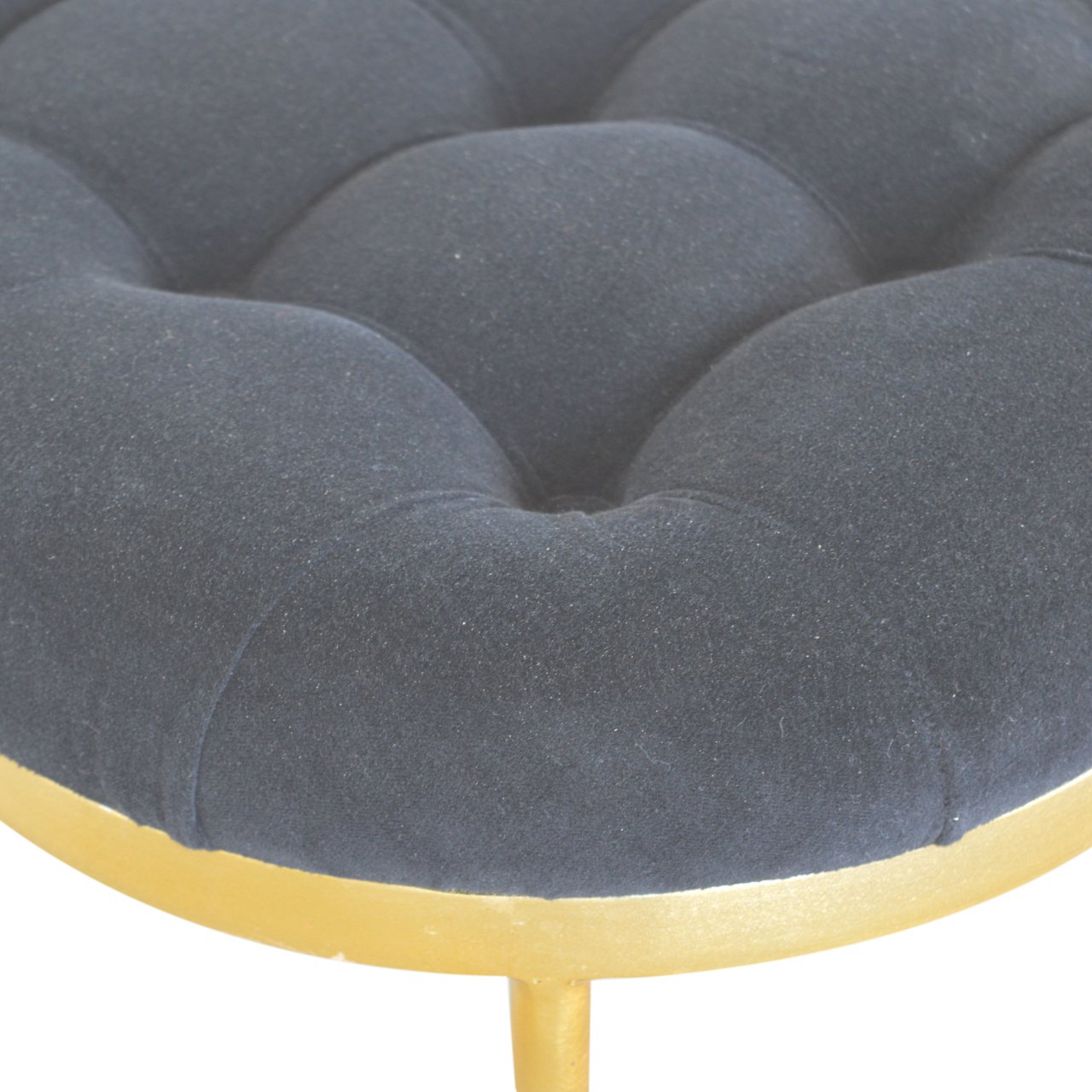 Clover Black Velvet Footstool - Image 8