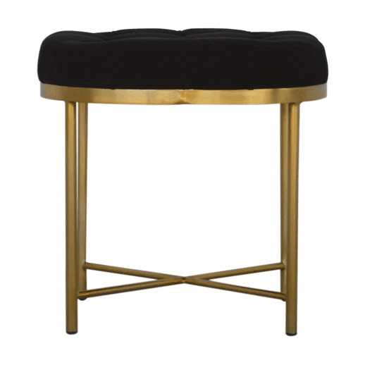 Clover Black Velvet Footstool - Image 10
