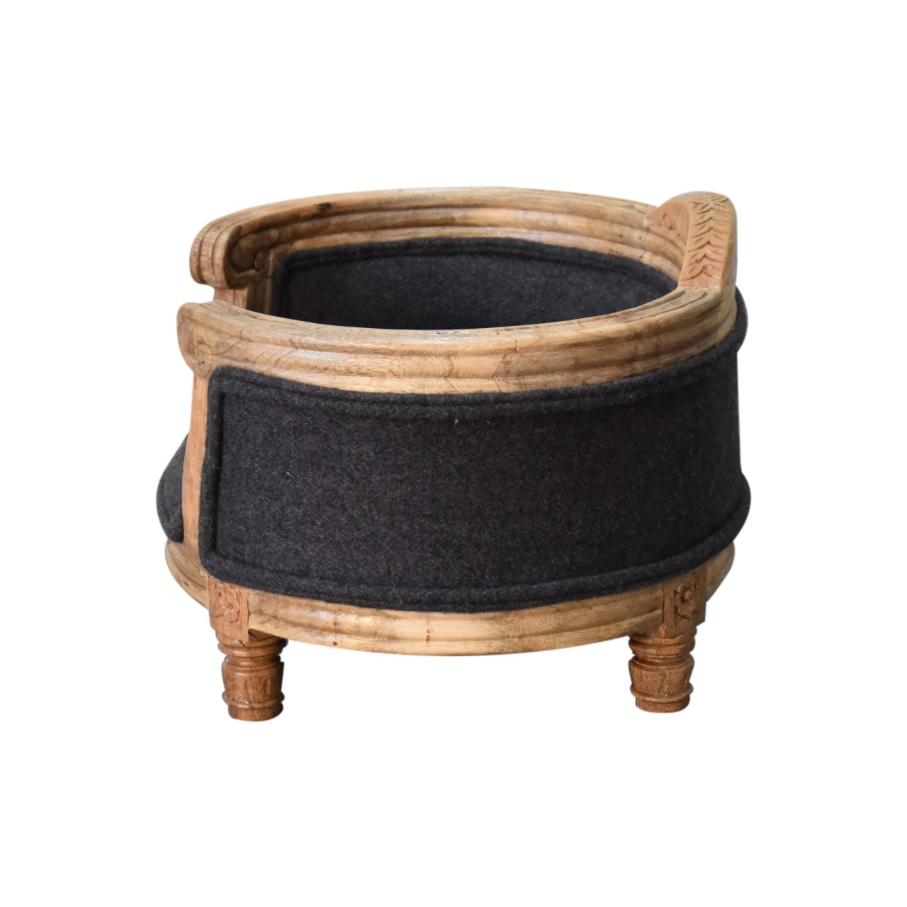 Carved Battleship Tweed Pet Bed - Image 9