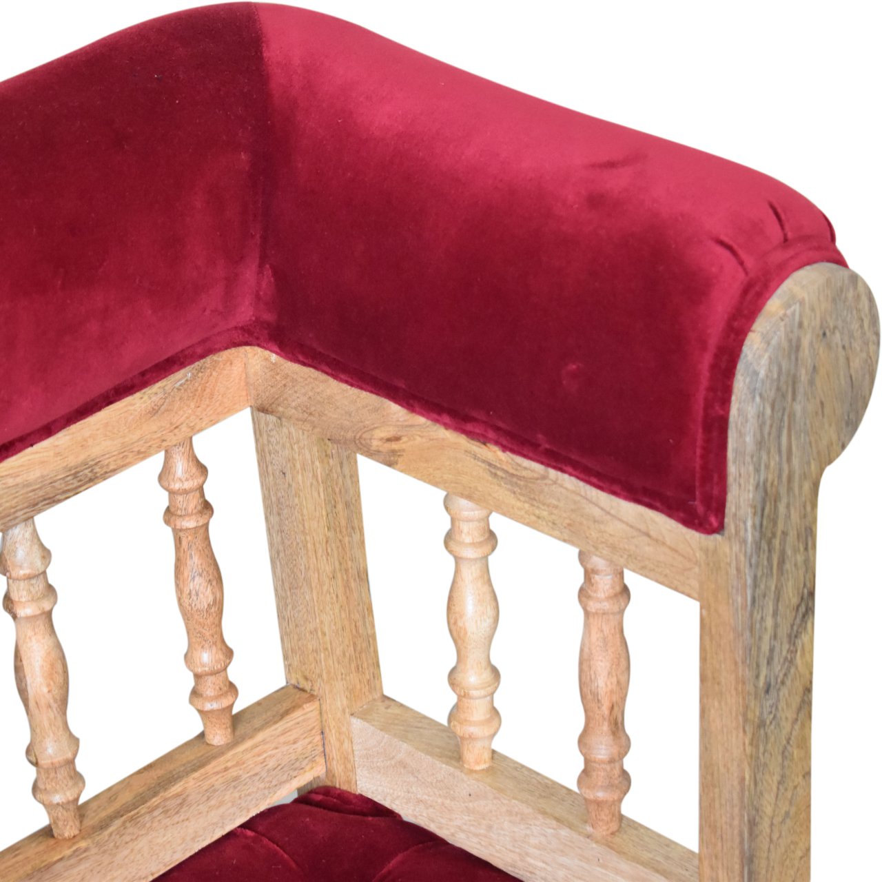 Wine Red Mini Deep Button Bench - Image 6