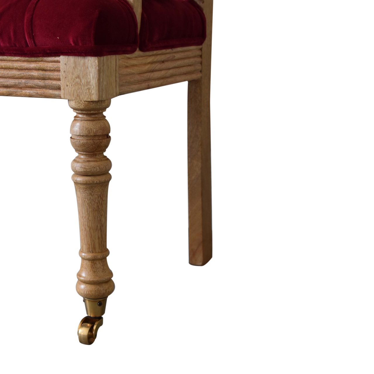 Wine Red Mini Deep Button Bench - Image 8