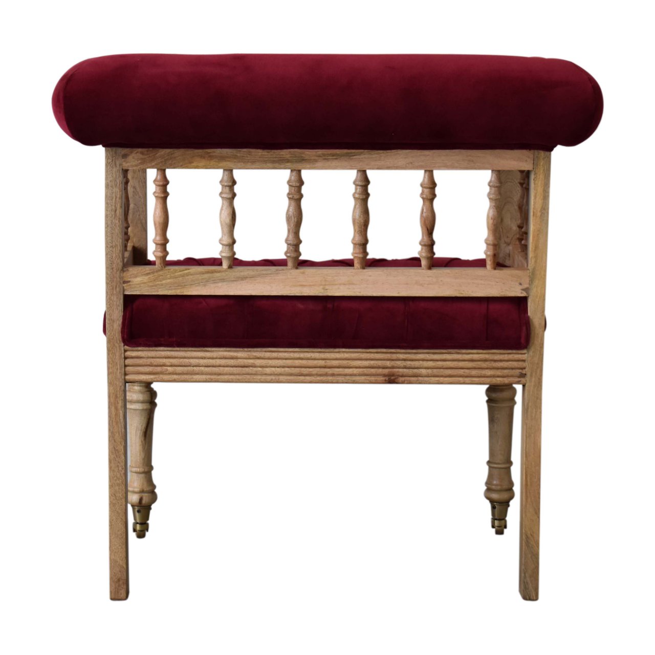 Wine Red Mini Deep Button Bench - Image 9