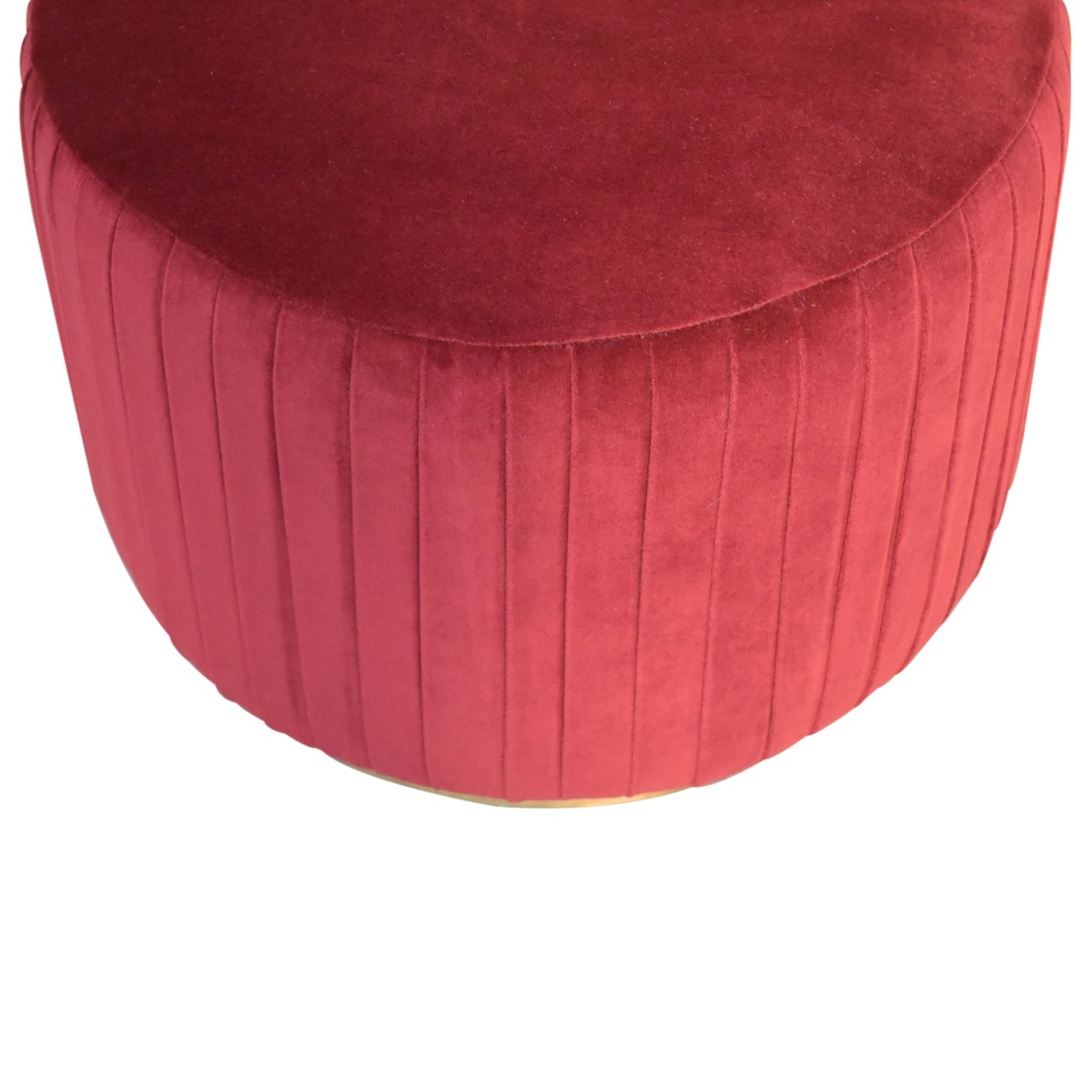 Wine Velvet Pleated Footstool - Image 6