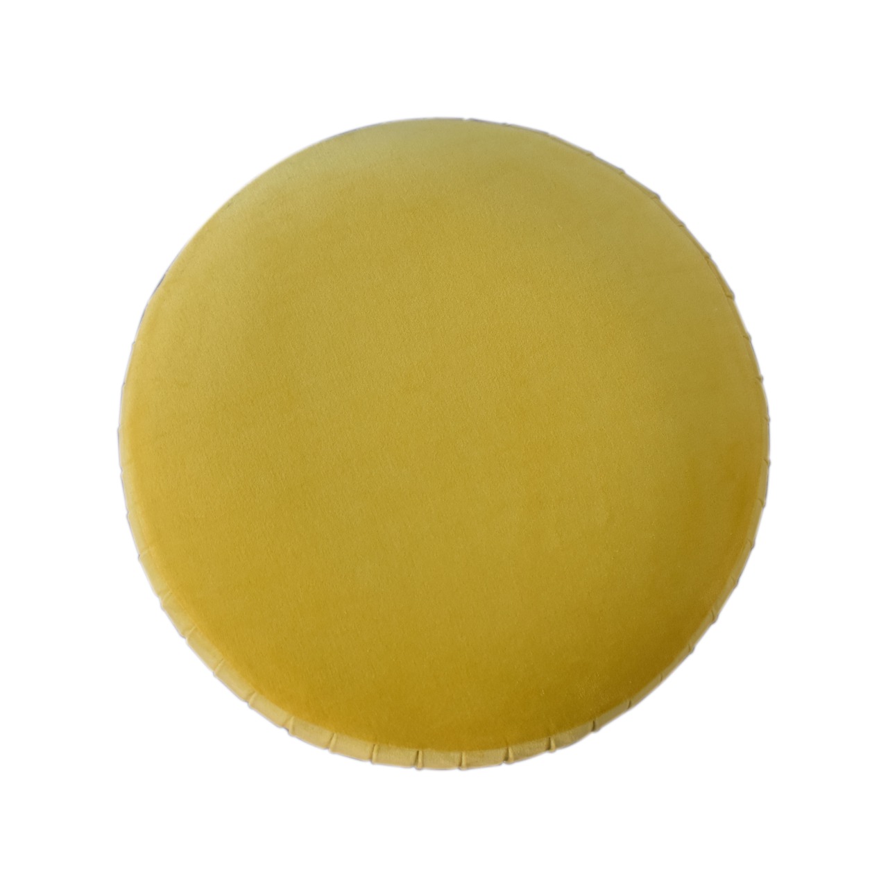 Mustard Velvet Pleated Footstool - Image 7