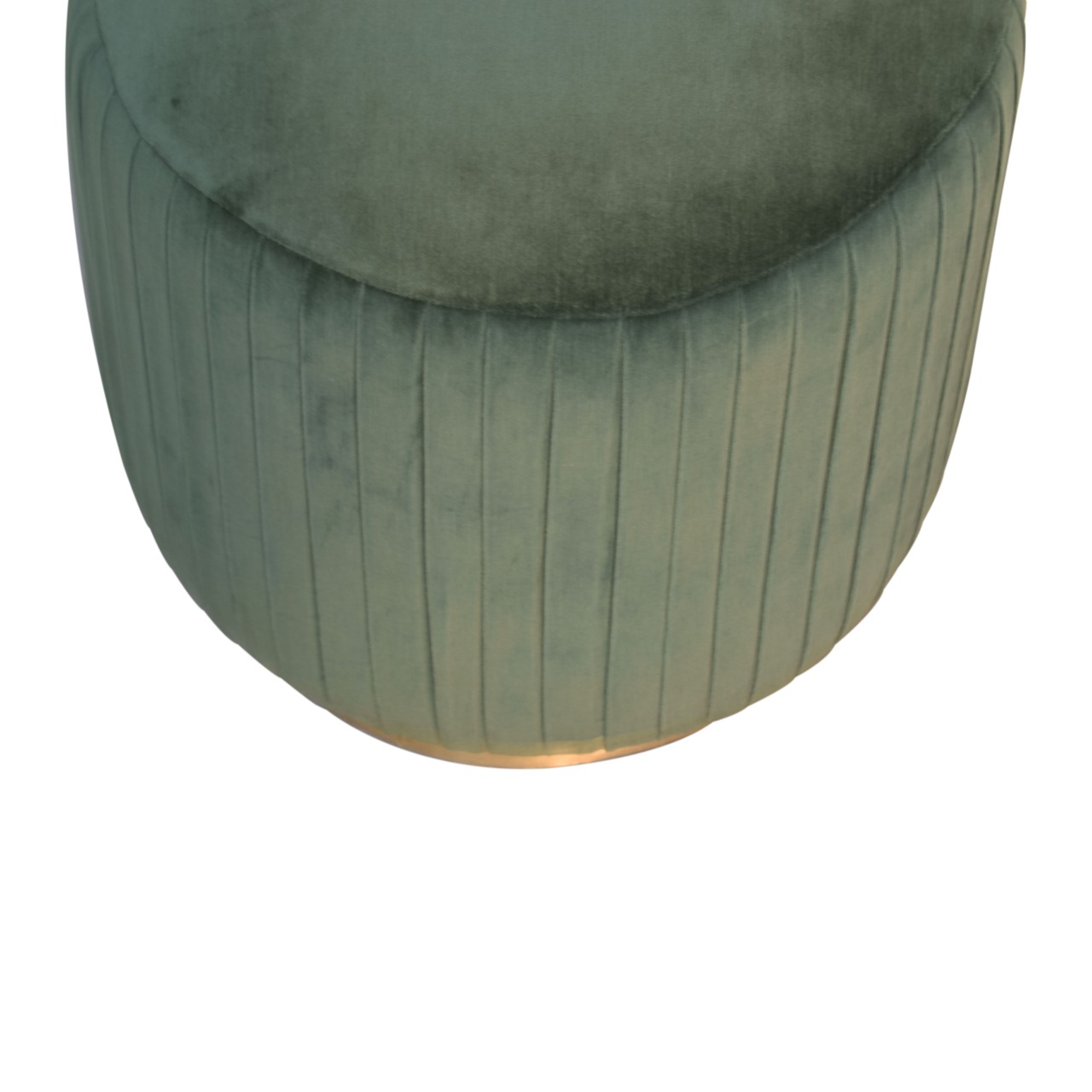 Emerald Velvet Pleated Footstool - Image 3