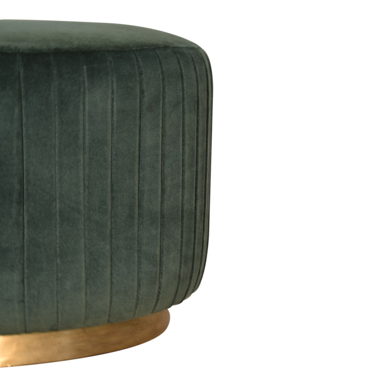 Emerald Velvet Pleated Footstool - Image 5