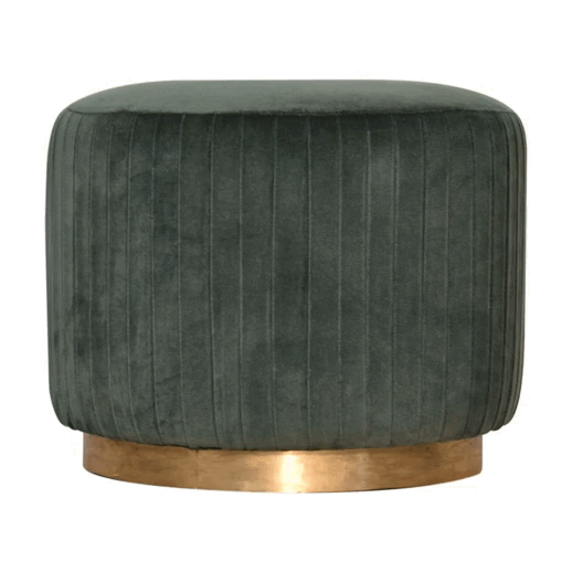 Emerald Velvet Pleated Footstool - Image 9